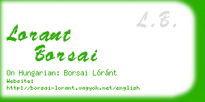 lorant borsai business card