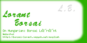 lorant borsai business card